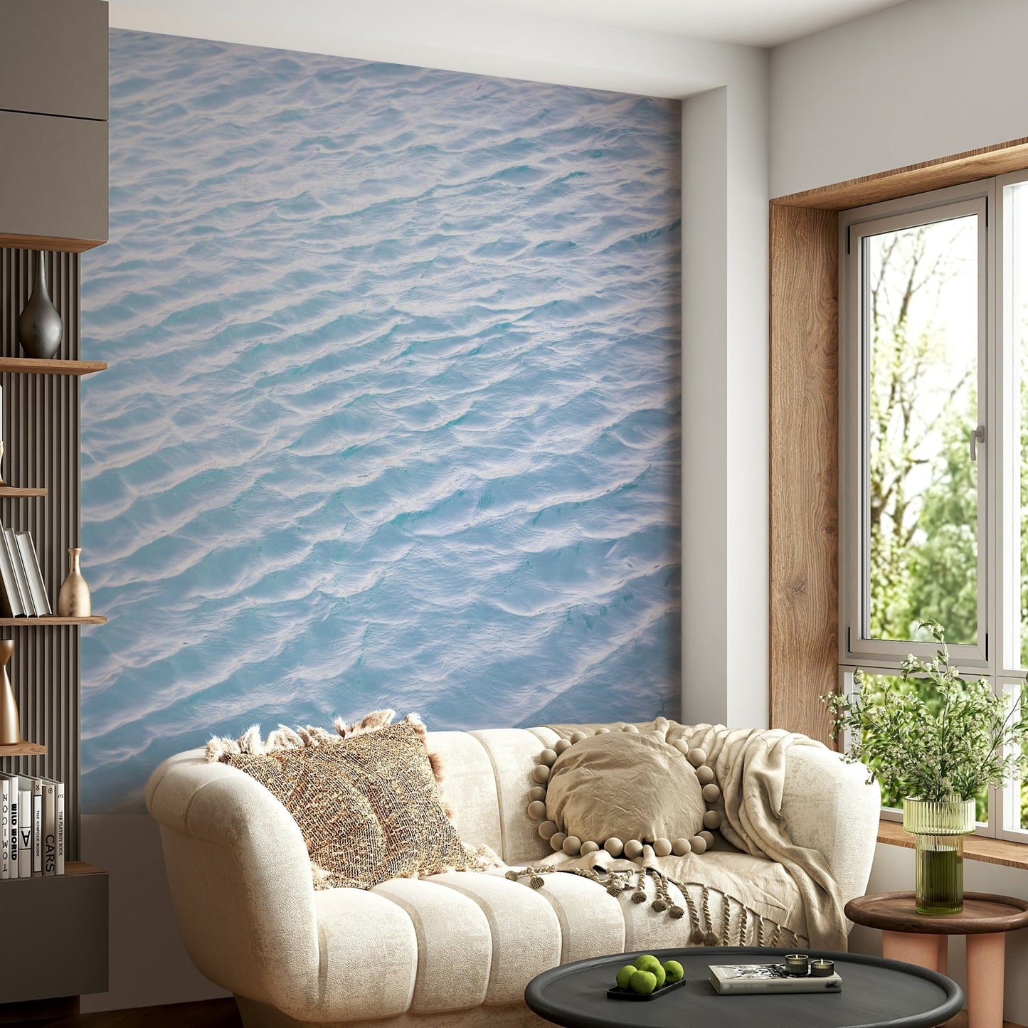 close-up of gentle aqua ocean waves

