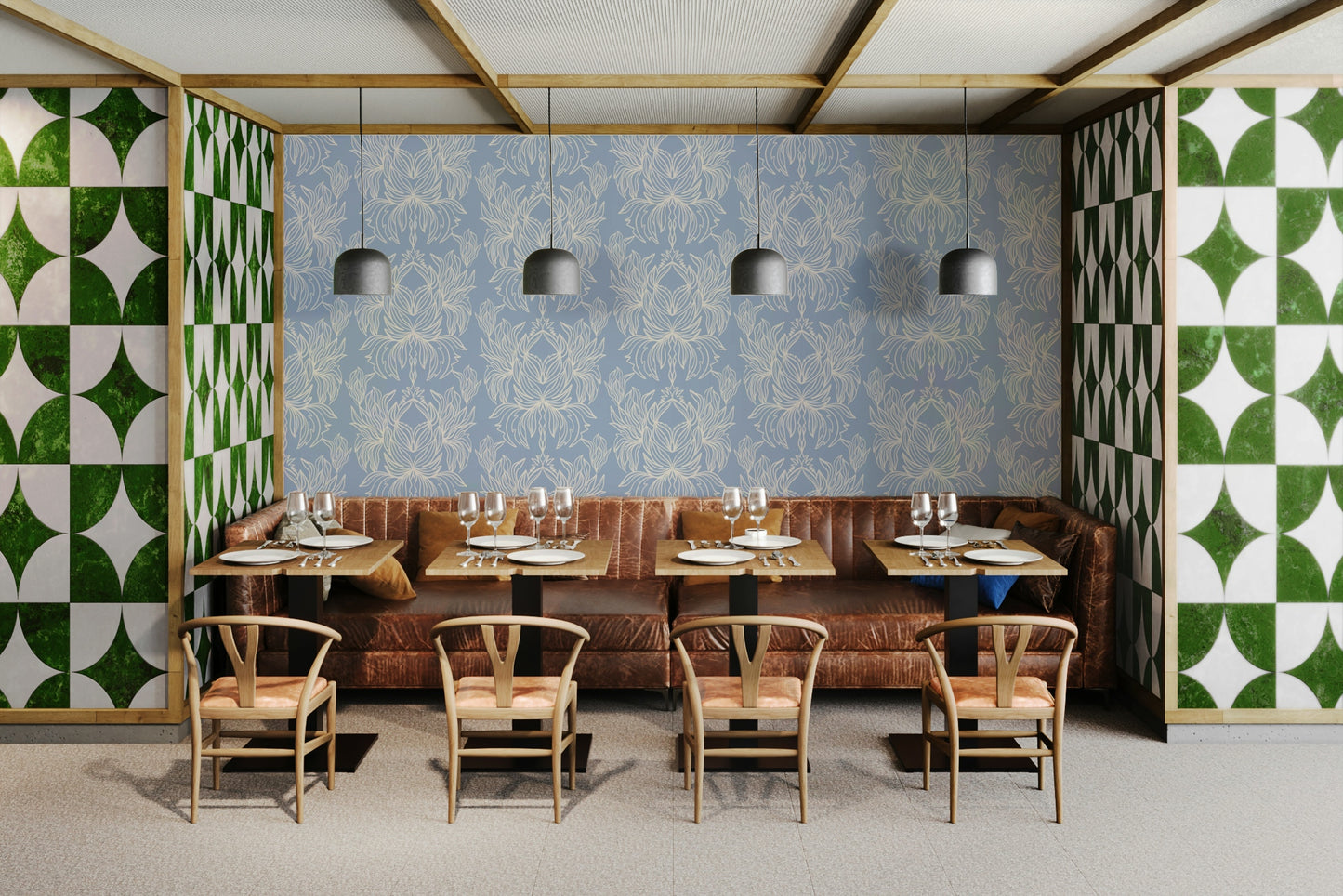 Botanical wallpaper with quiet elegance

