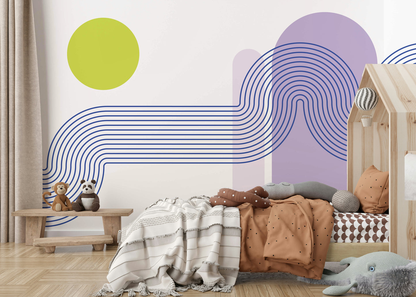 Calm Tone Tranquil Curves Wall Mural

