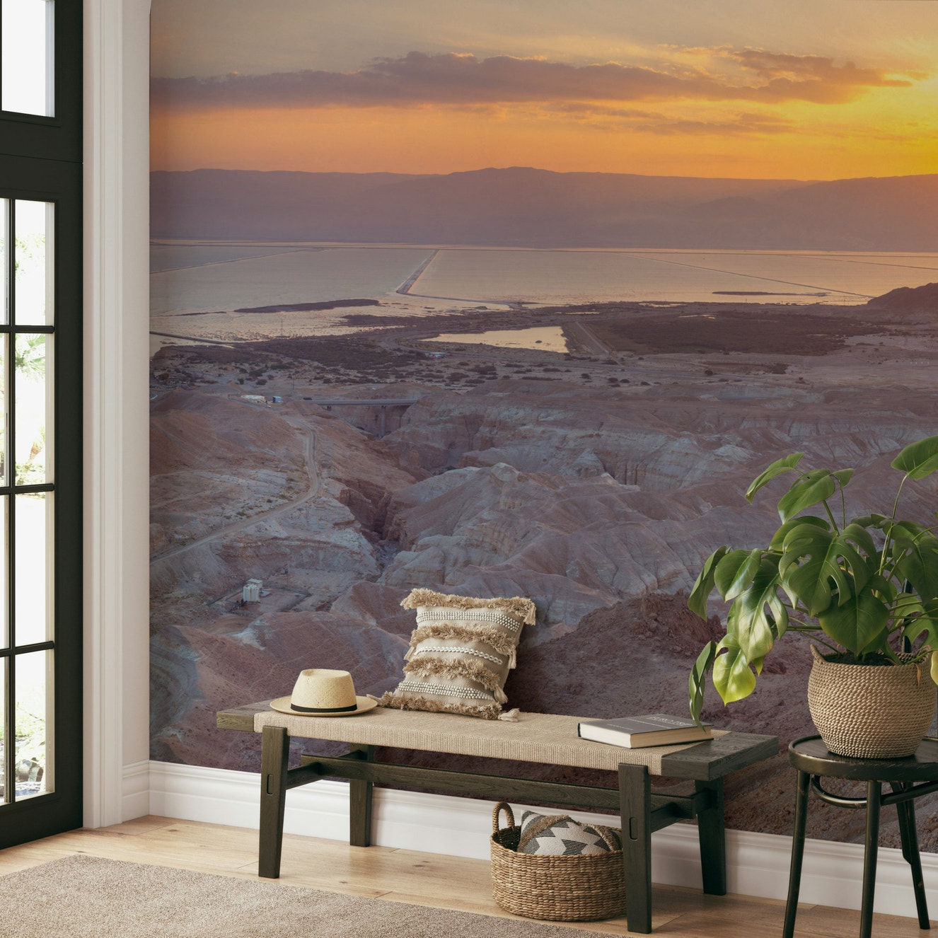 Peaceful desert sunrise wallpaper
