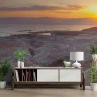 Arid land wallpaper with morning glow
