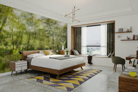 Tranquil Forest Reflection Art Print | Serene Nature Photography | Greenery Landscape Decor Wall Mural