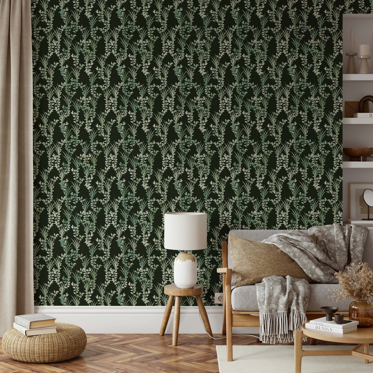 Whispering Leaves Bloom floral wall mural

