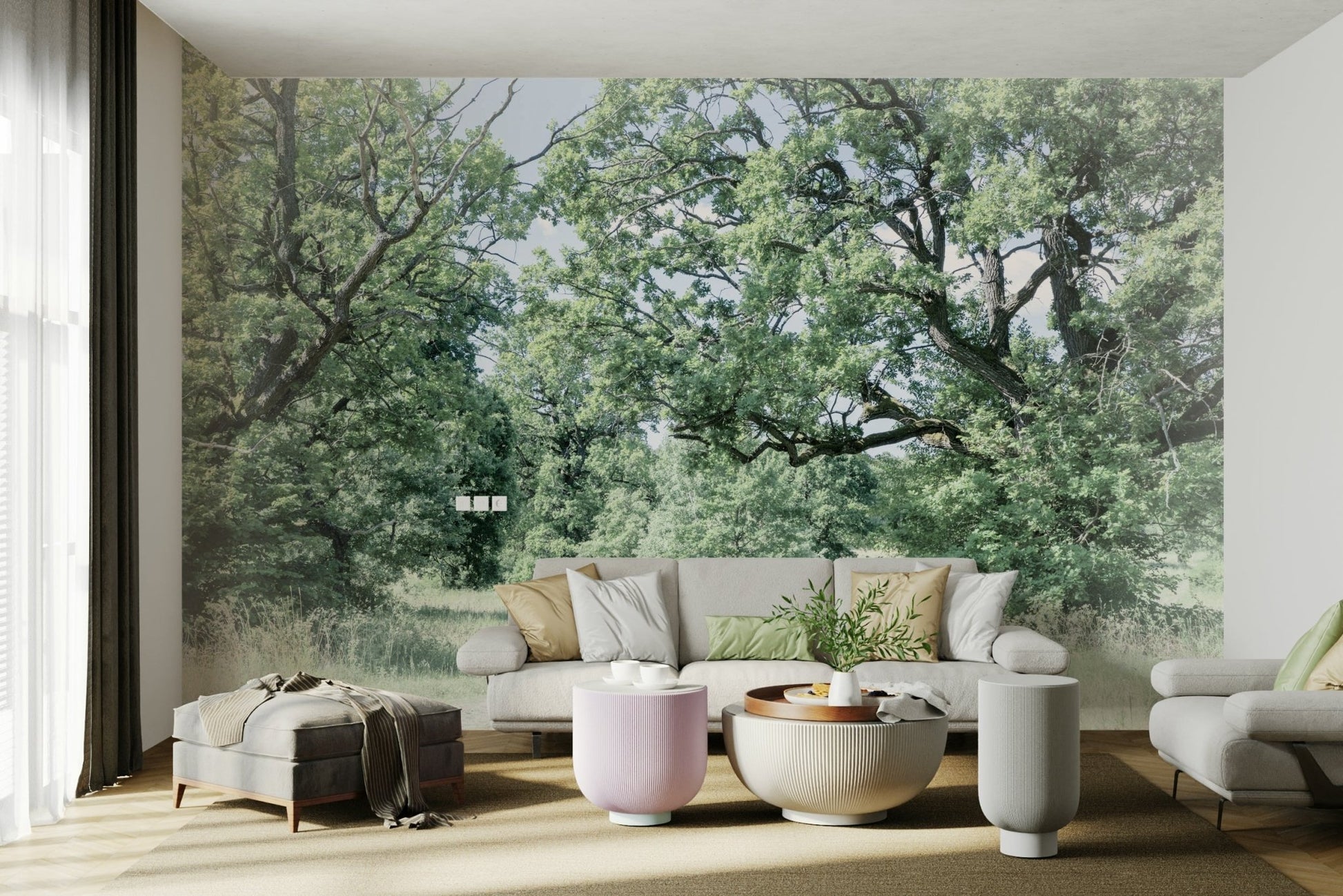 Soft green tones wallpaper for walls

