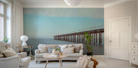 The wallpaper for walls being installed.

