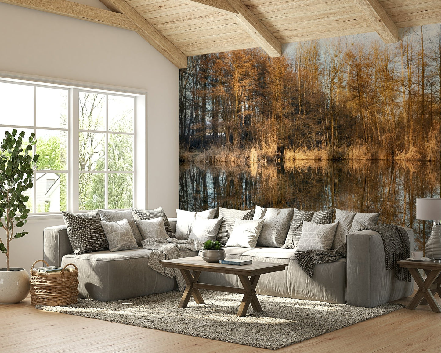Seasonal foliage wall mural

