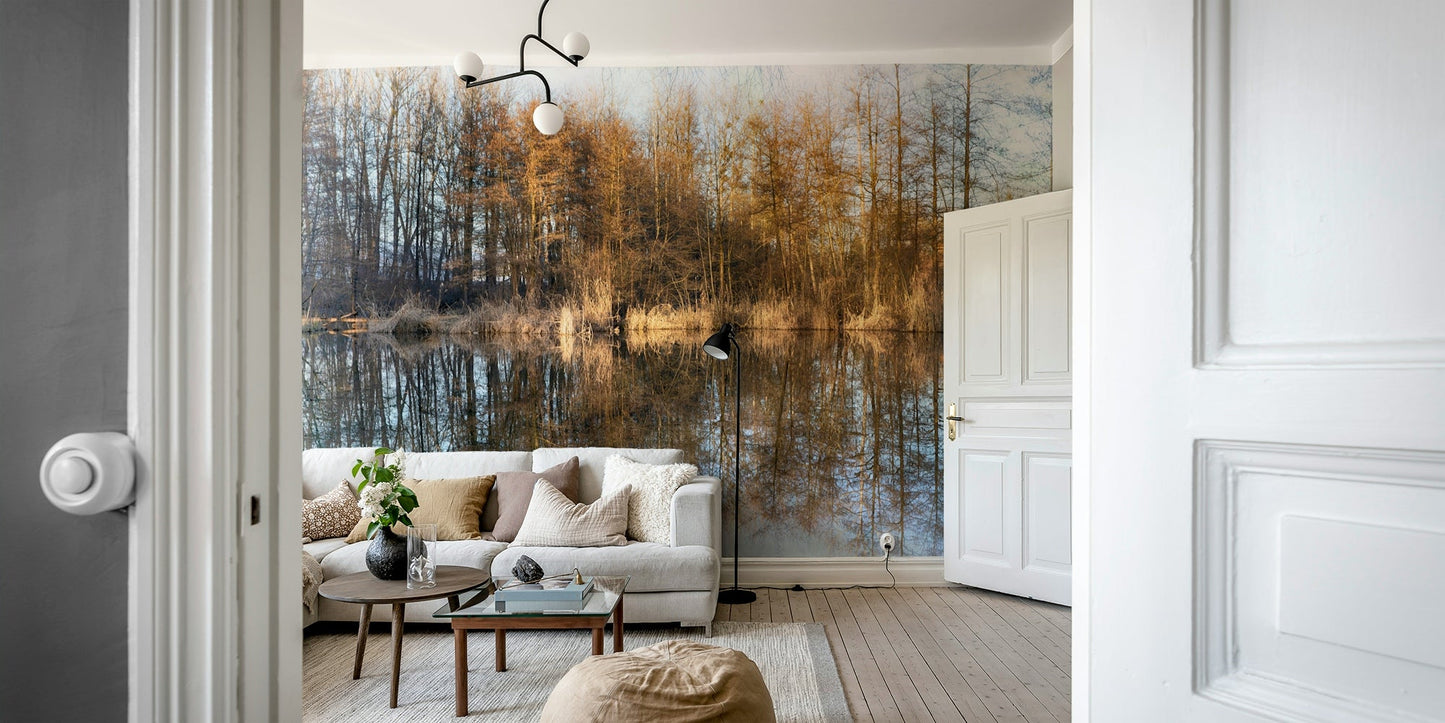 Autumn reflection mural wallpaper
