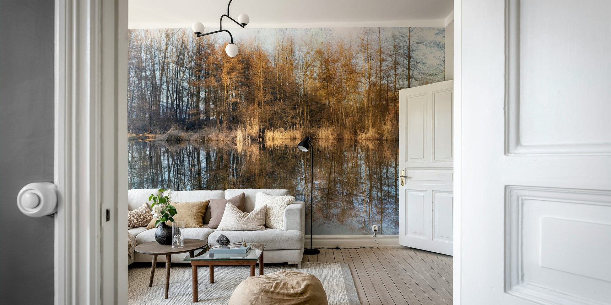 Autumn reflection mural wallpaper
