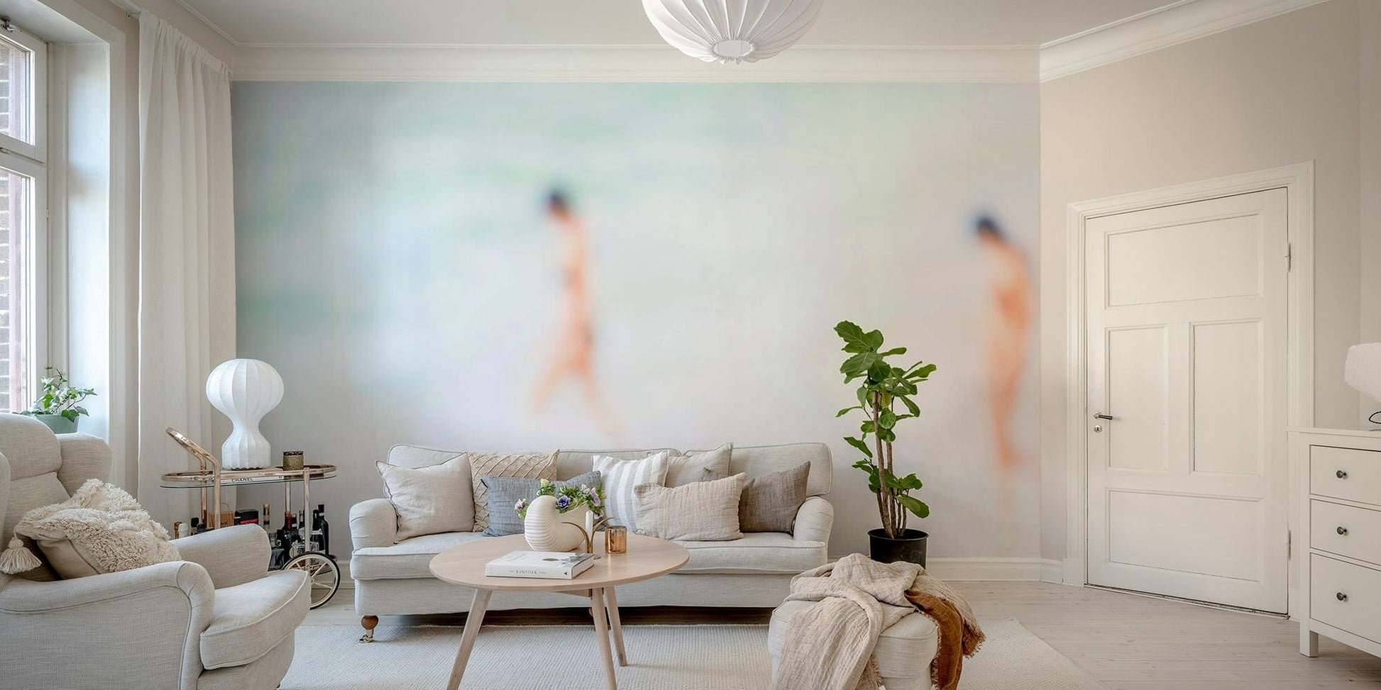 The peel and stick wallpaper showing realistic water.

