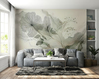 Muted mountain silhouettes for a hallway wall decor in an urban home.