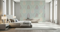 Calm Tranquil Trellis wallpaper with subtle mauve floral tracery.