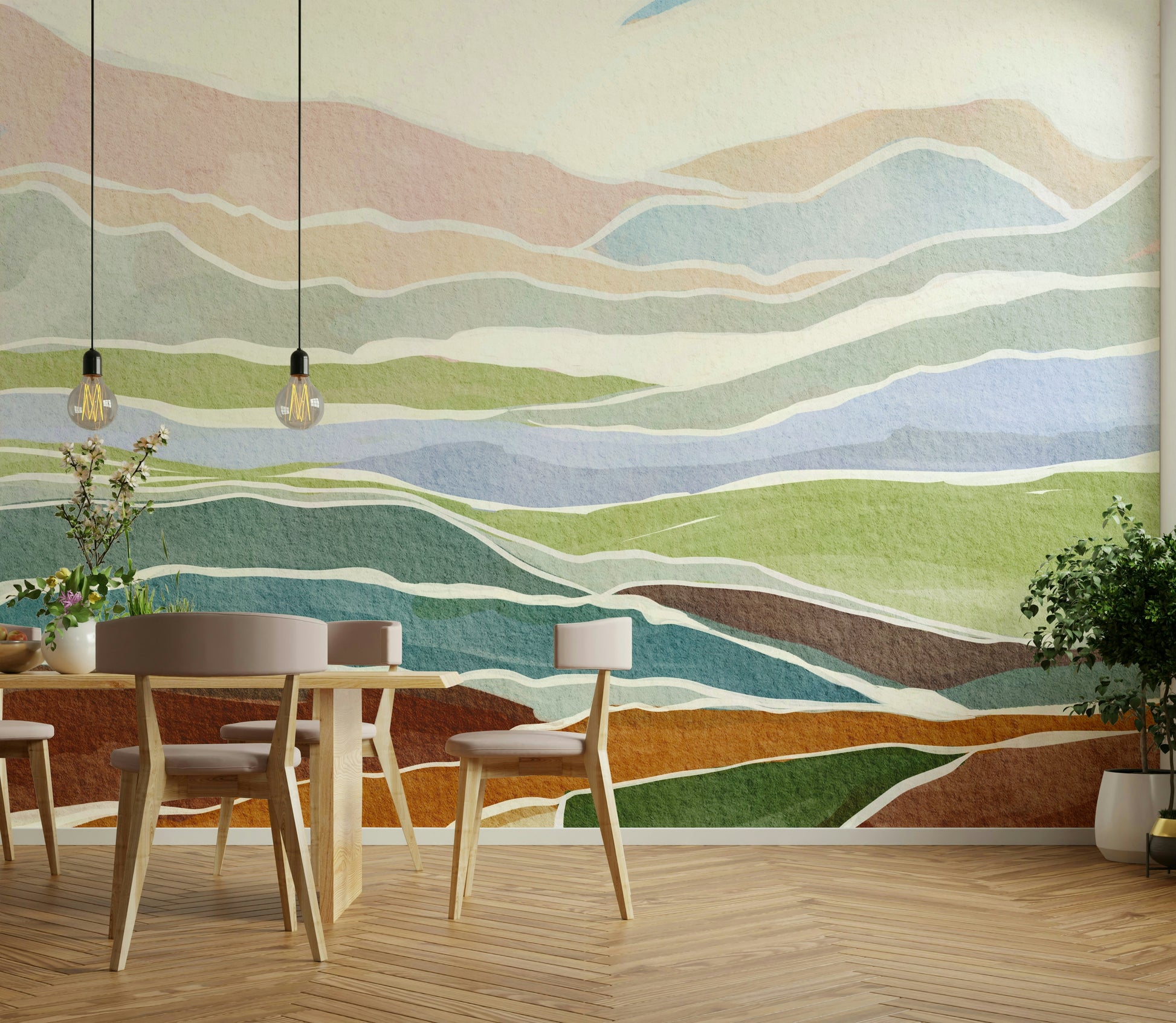 Bedroom tranquil mural


