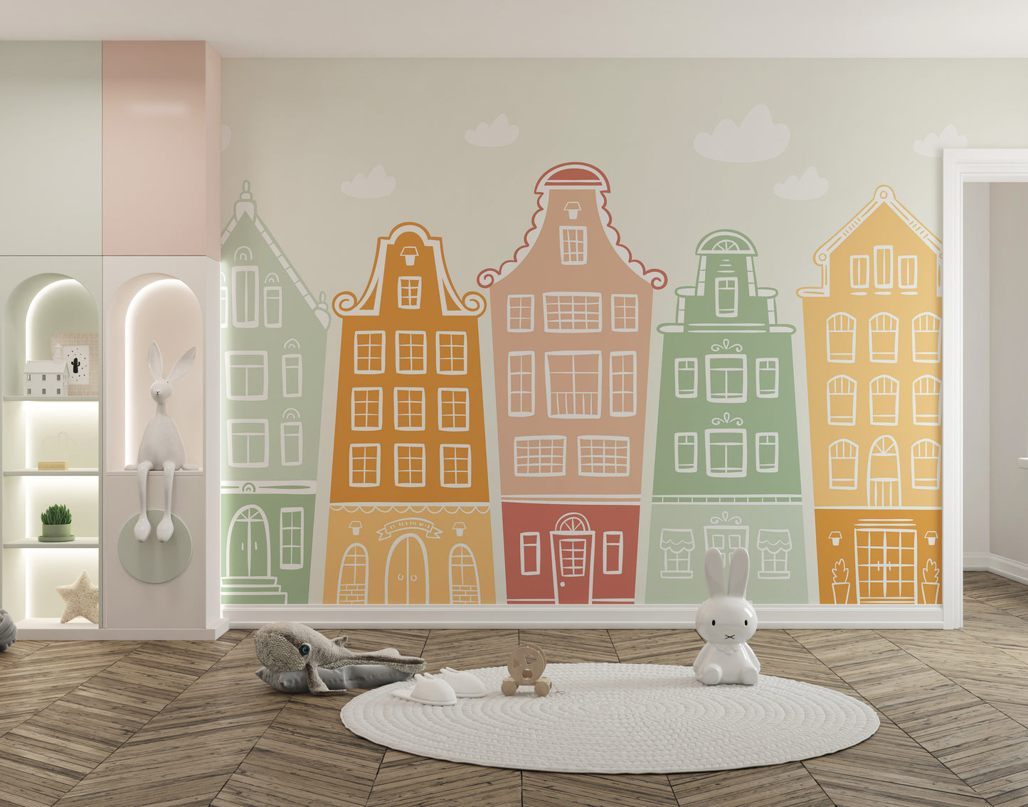 Trendy Kids Room Building Wallpaper Murals - Giffywalls