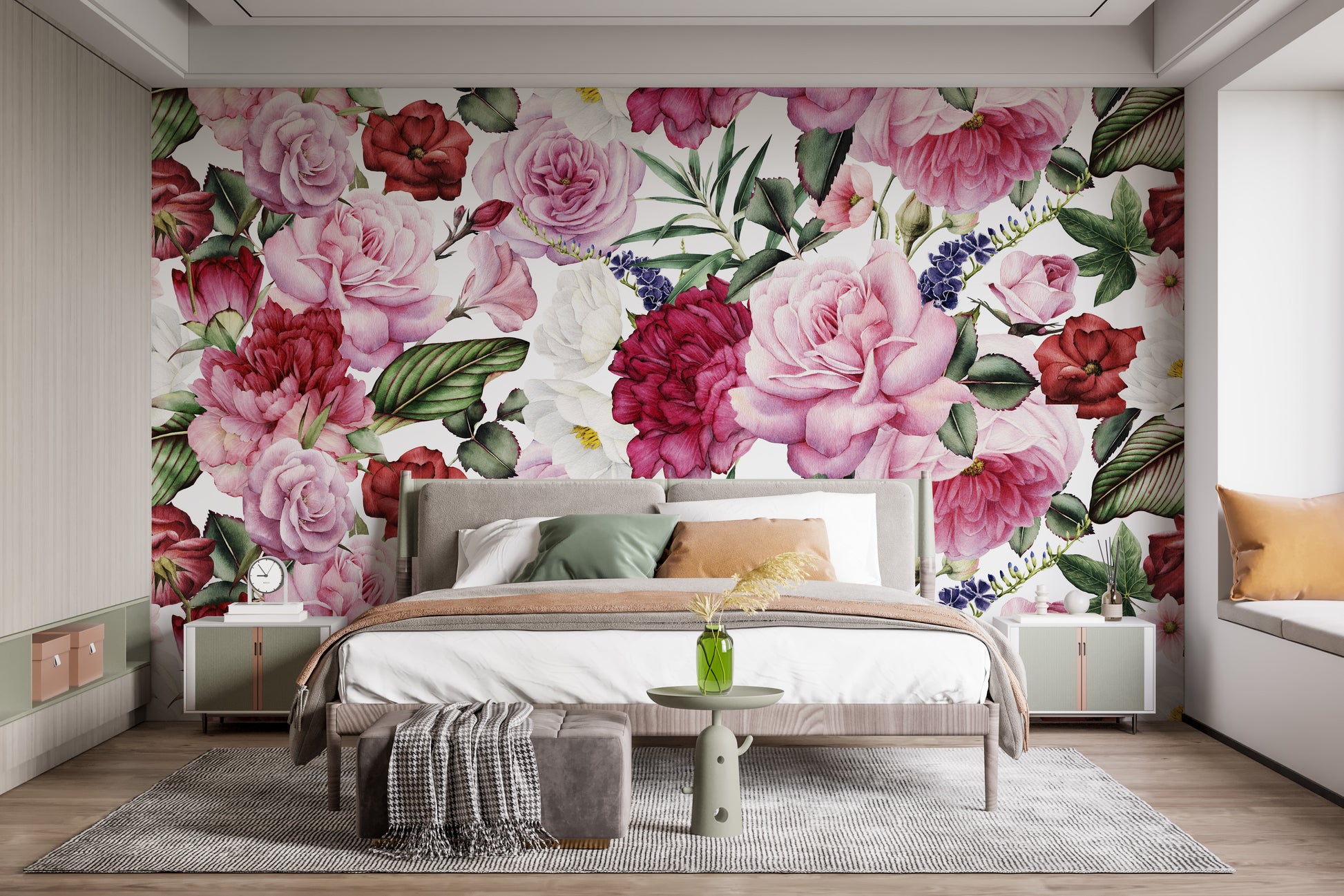 Trendy Pink and Red Rose Wallpaper - Giffywalls