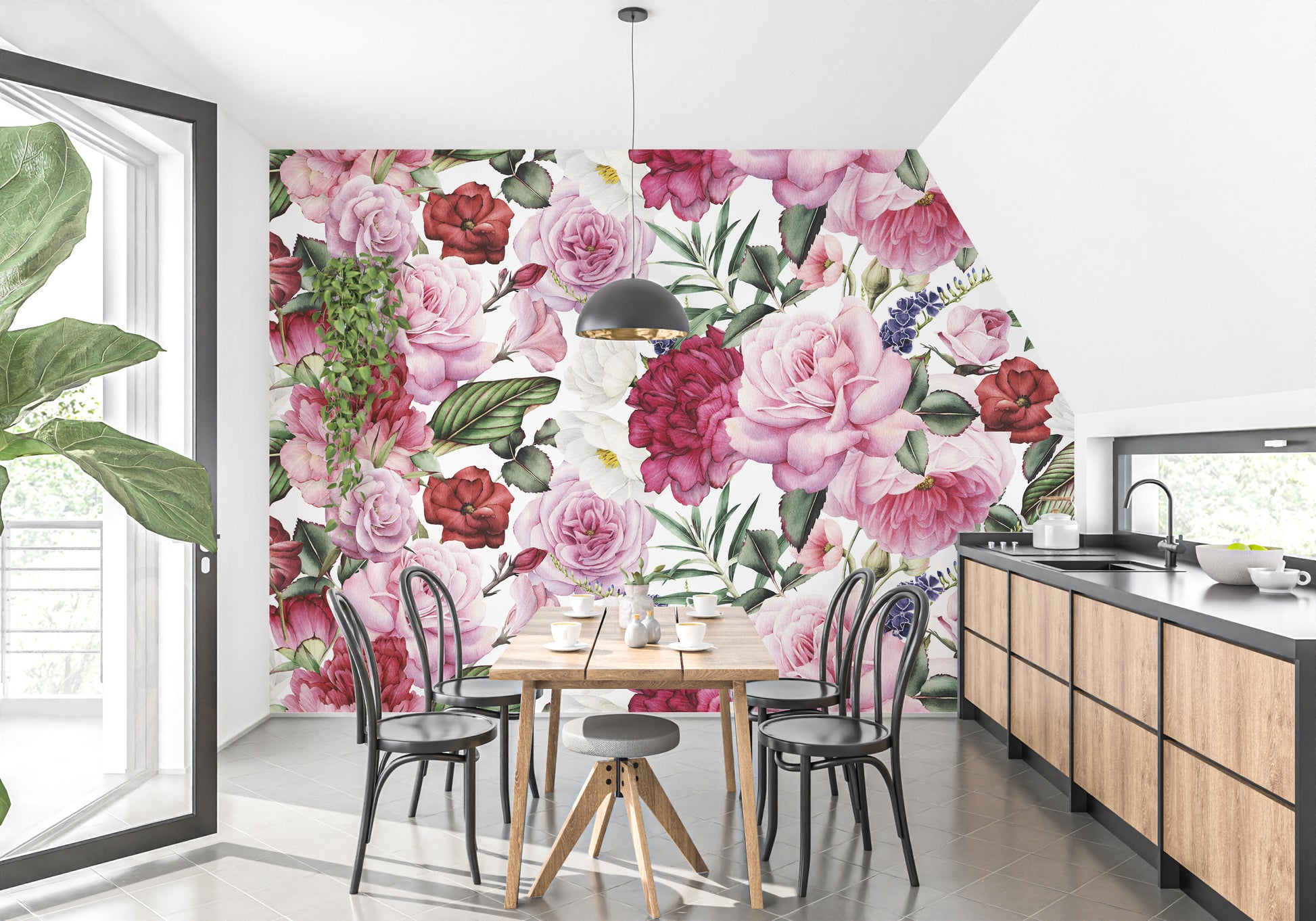 Trendy Pink and Red Rose Wallpaper - Giffywalls