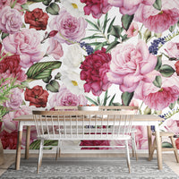 Trendy pink and red rose wallpaper for home decor
