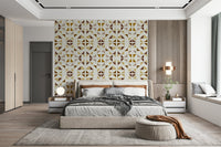 Modern warm-toned wall mural — triangles arranged in a harmonious geometric pattern for elegant interiors.