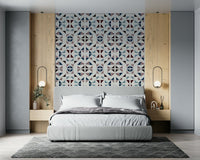 Triangles design wallpaper reflecting a modern winter aesthetic for cozy home interiors.