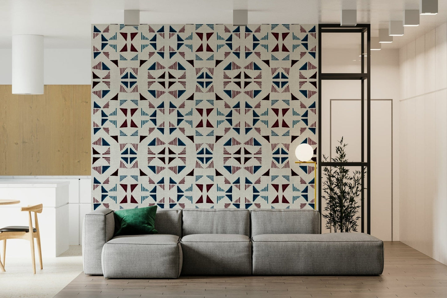 Triangles Composition Winter Wallpaper with frosty hues and icy geometric patterns.