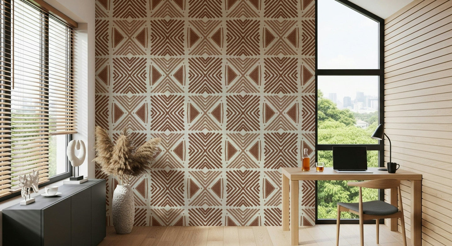 Tribal Cappuccino Motif Rustic boho style geometric print.