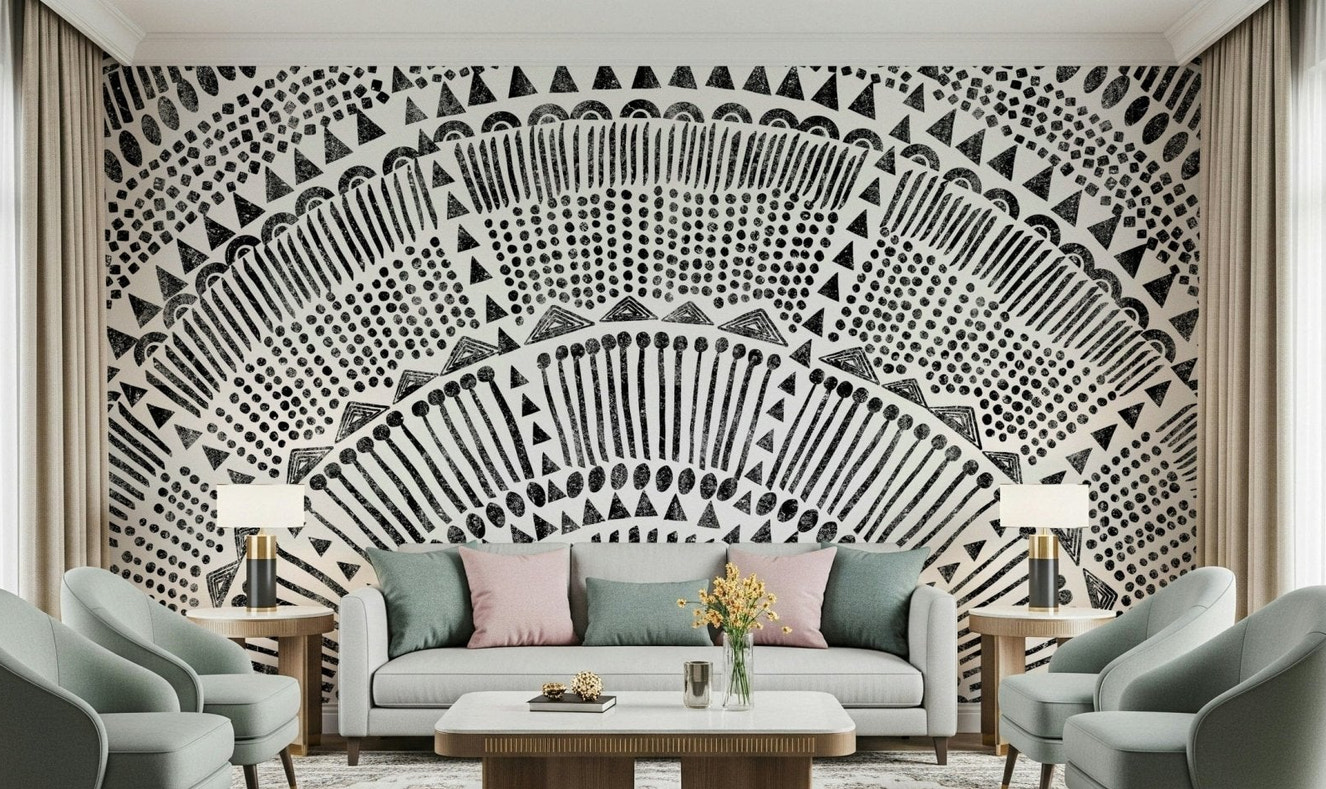 Tribal Half Sun Wall Mural