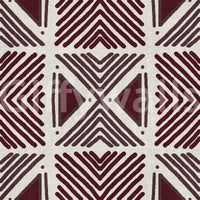 Striking textile-look wall mural: Tribal Wine Motif featuring genuine, tactile fibers.