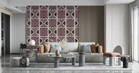 Tribal Wine Motif wall mural intense, beautiful, hand-drawn geometric design.