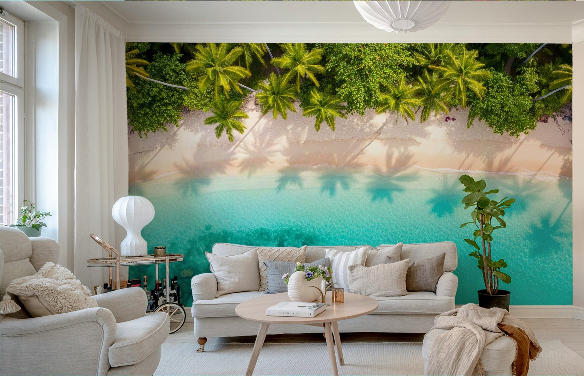 Wall decor showing a tranquil tropical view

