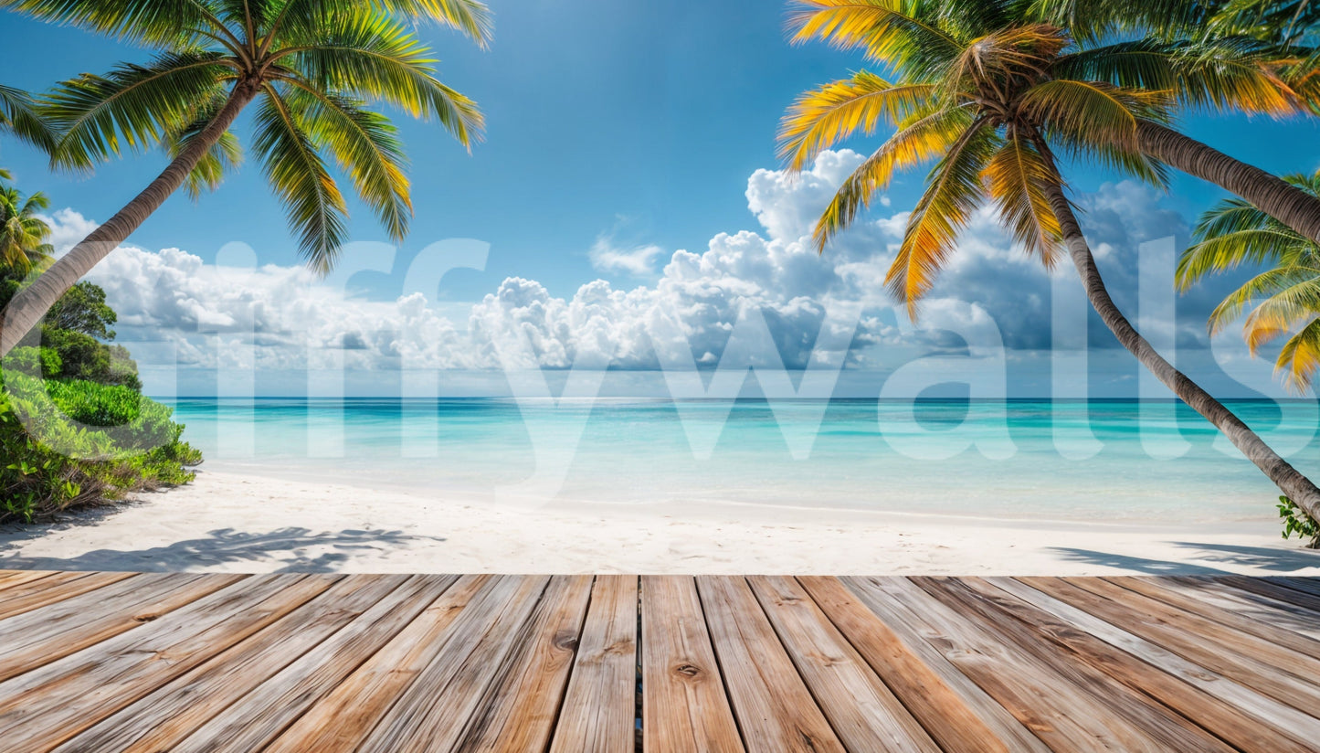 Tropical Beach View Wall Mural