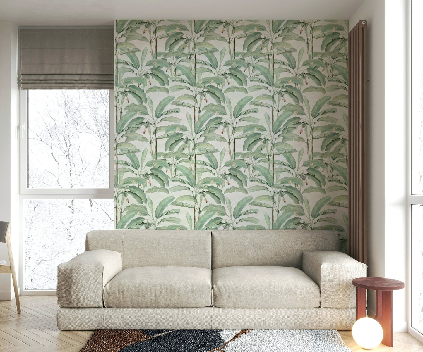 Tropical wallpaper with vibrant foliage and calming floral accents.

