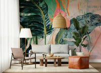An artistic nature inspired mural for home decor.

