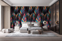 Fantasy tropical feather wallpaper with vibrant details.