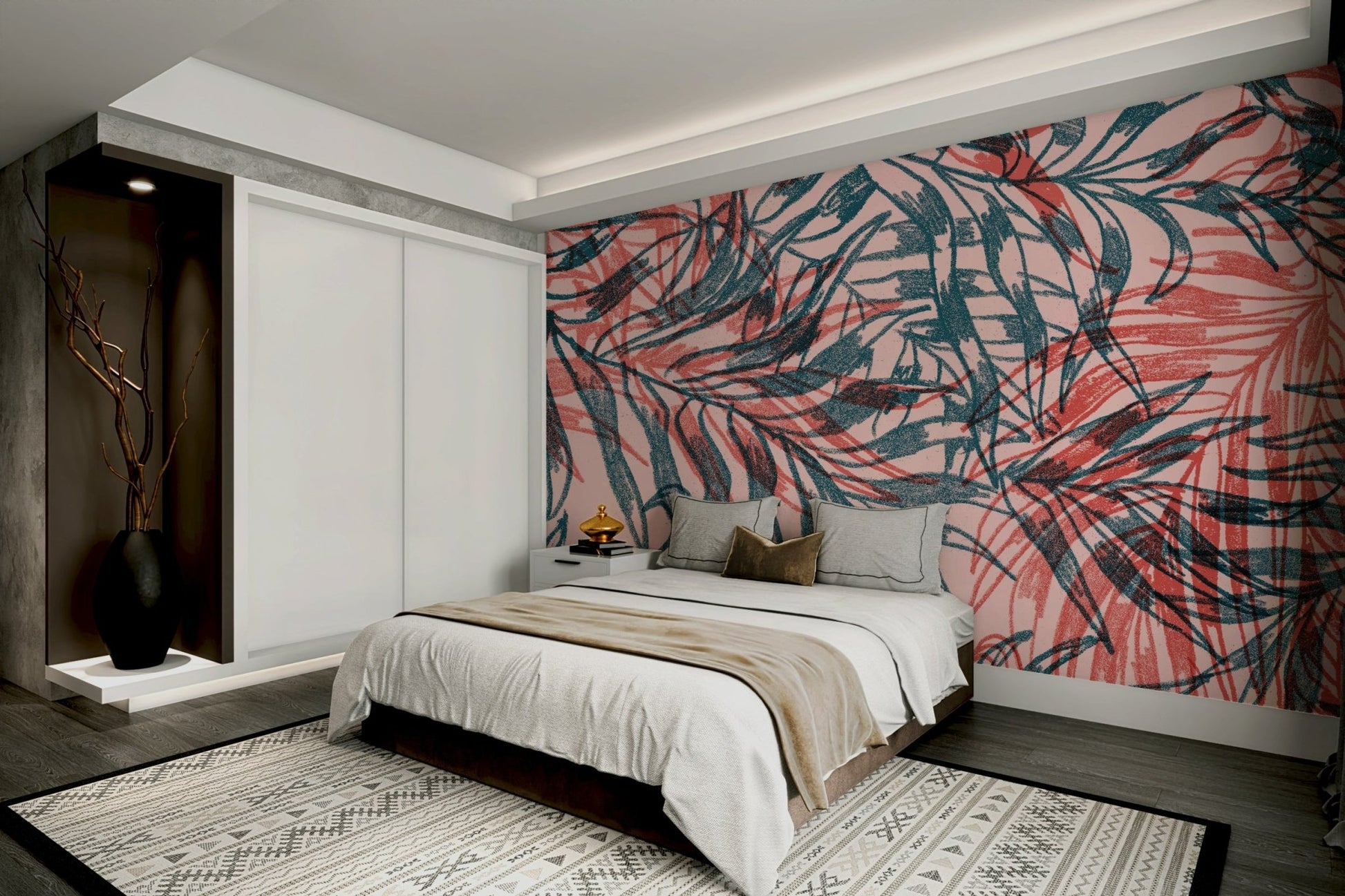 Stylish tropical wallpaper for dining rooms

