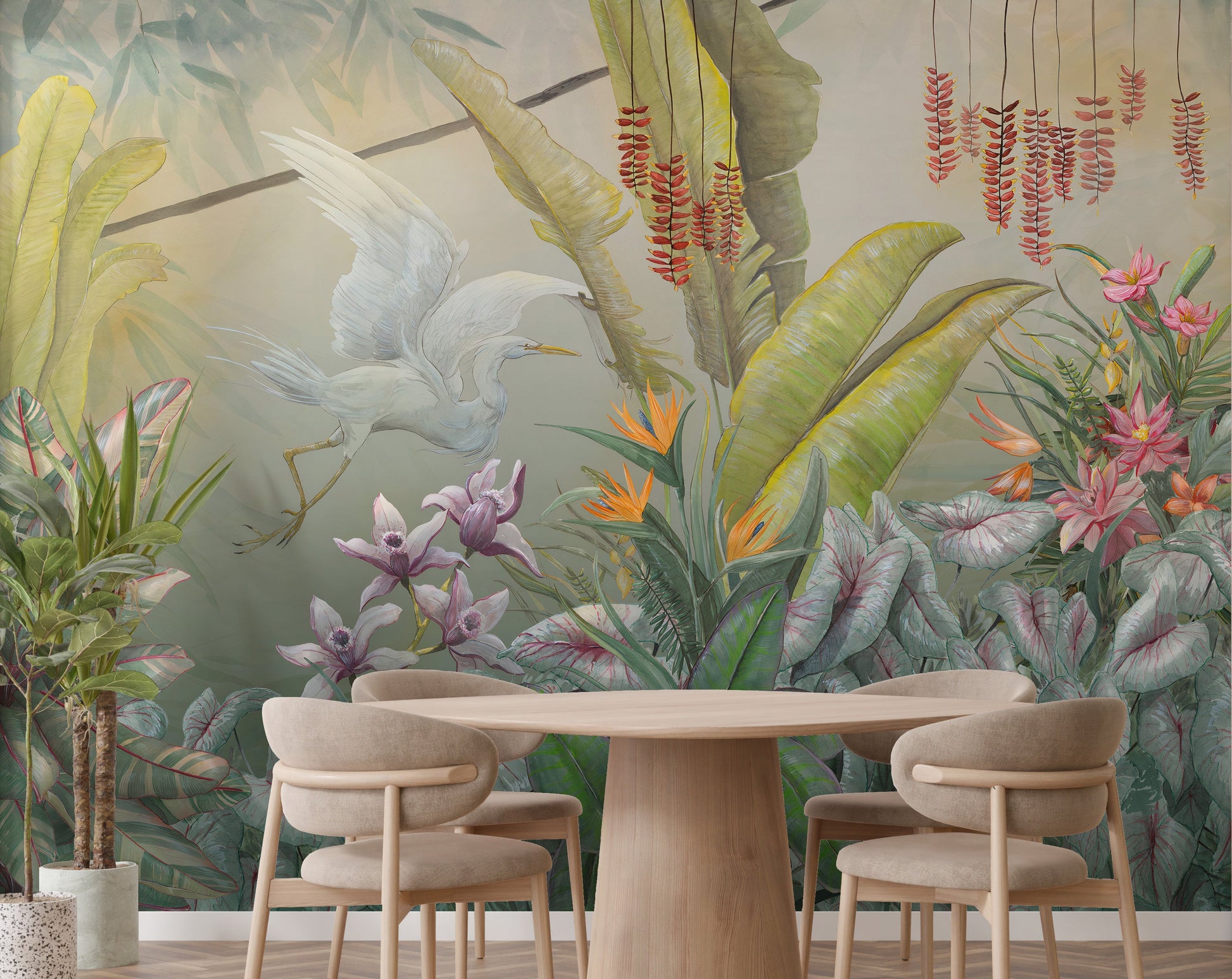 Green Plants & Flowers Wallpaper Mural - Giffywalls