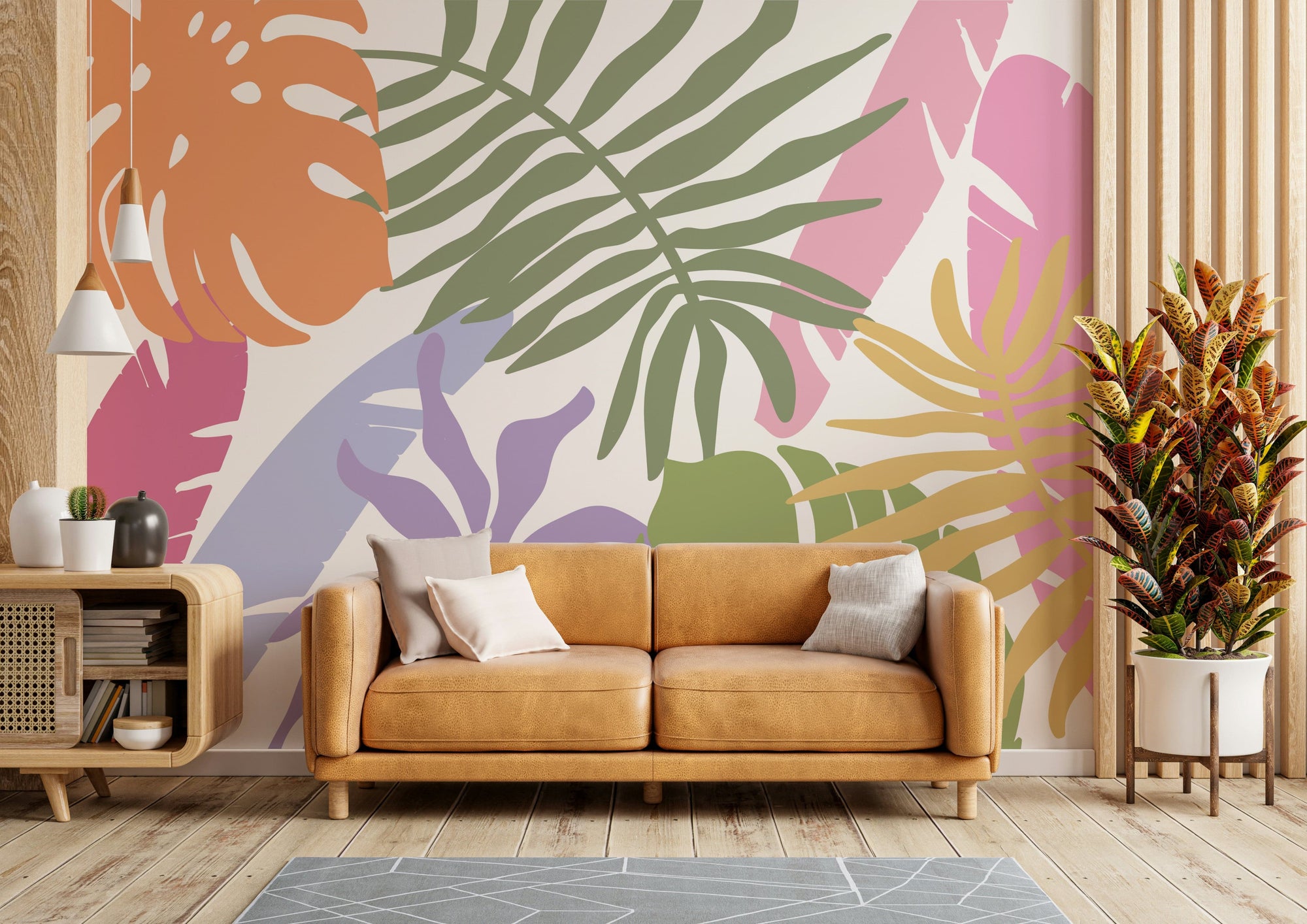 A contemplative lush flower wallpaper mural for a feature wall.

