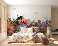 Exotic tropical foliage wallpaper mural
