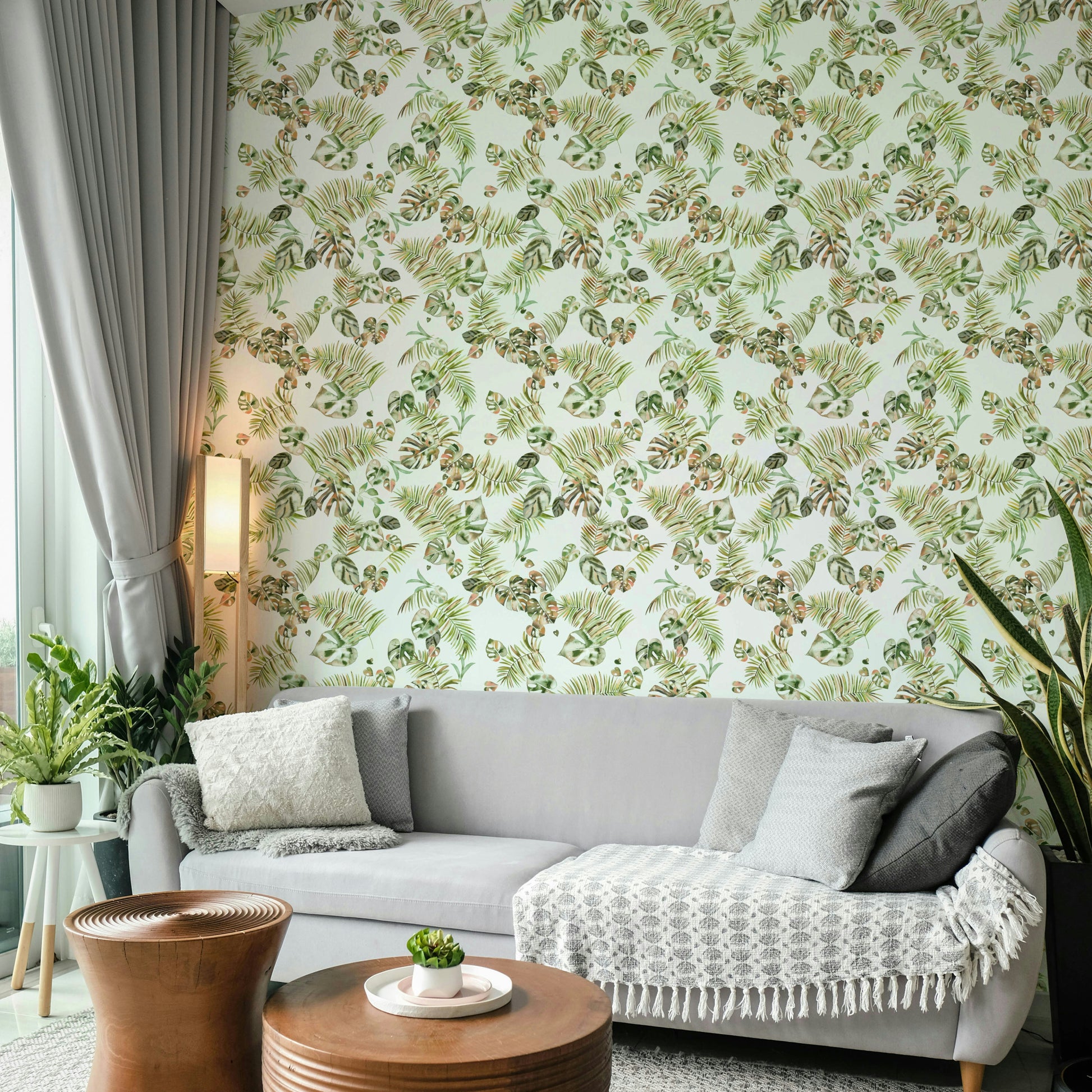 Banana and palm leaves wallpaper for bold walls

