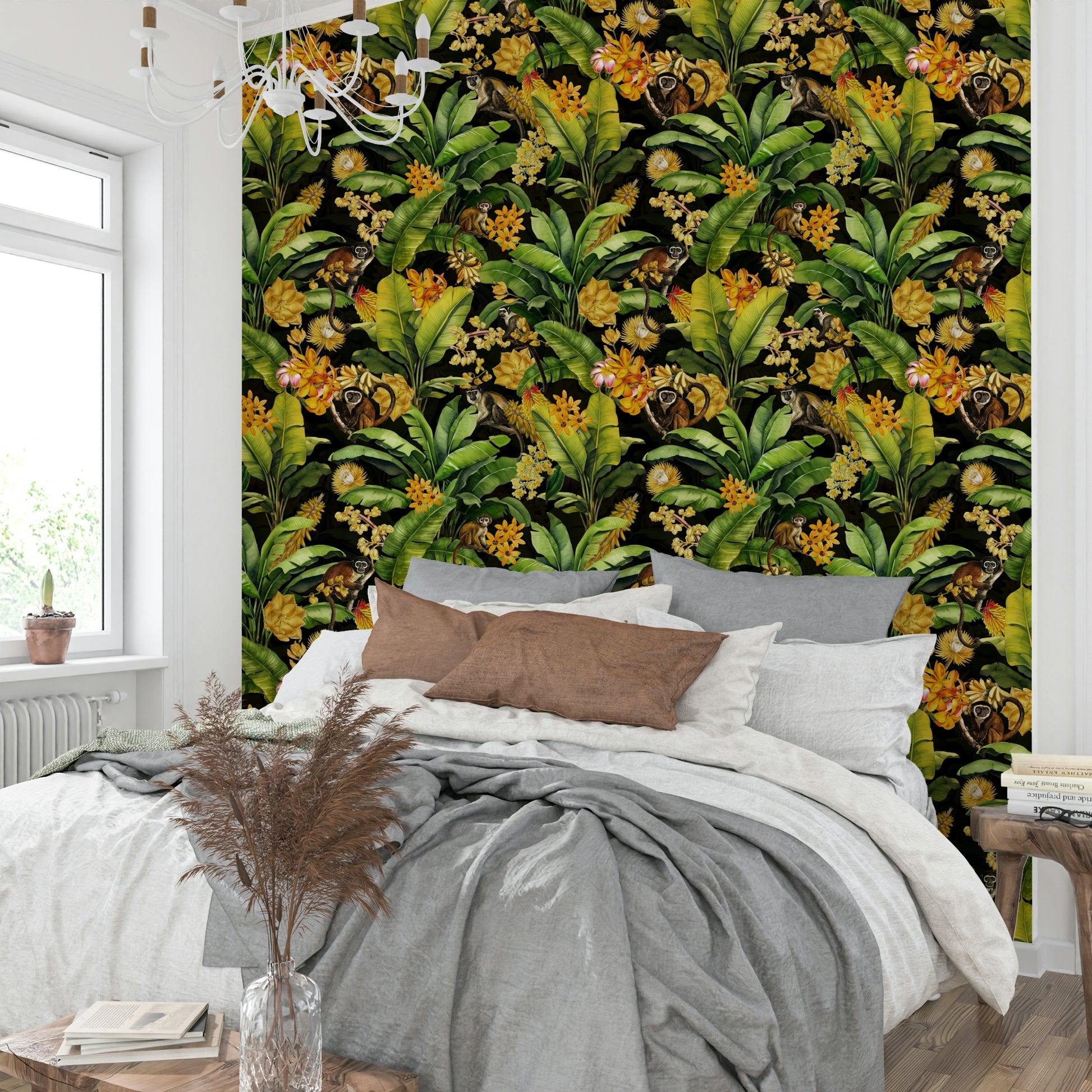Tropical Monkey Rhapsody design adding energy and character to your space.

