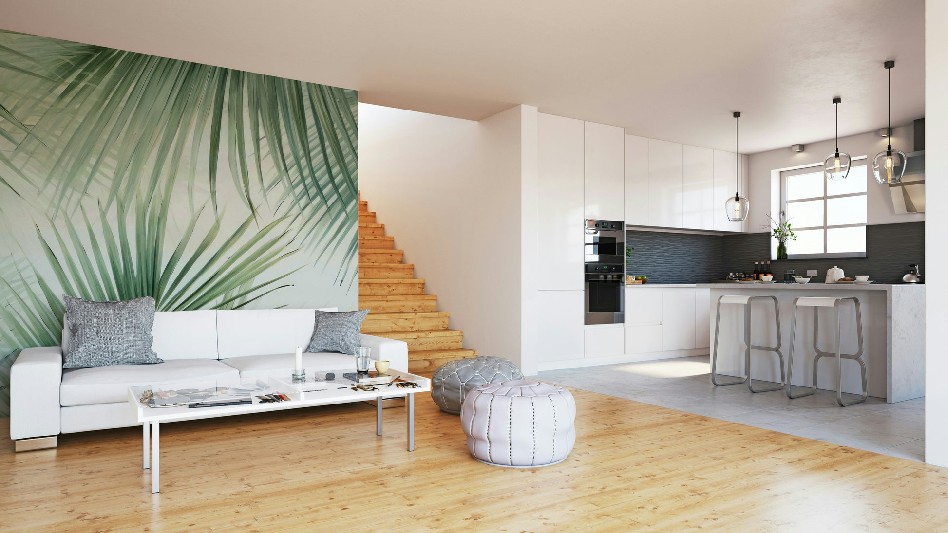 Palm leaf wallpaper for walls

