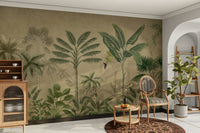 The colors are gentle and lush, with a natural, green and beige palette.

