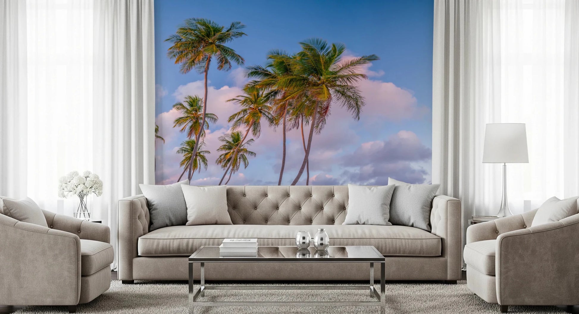 Palm trees horizon wallpaper for minimalist wallpaper for walls 