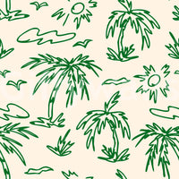 Breezy emerald foliage wallpaper for a light-filled space.






