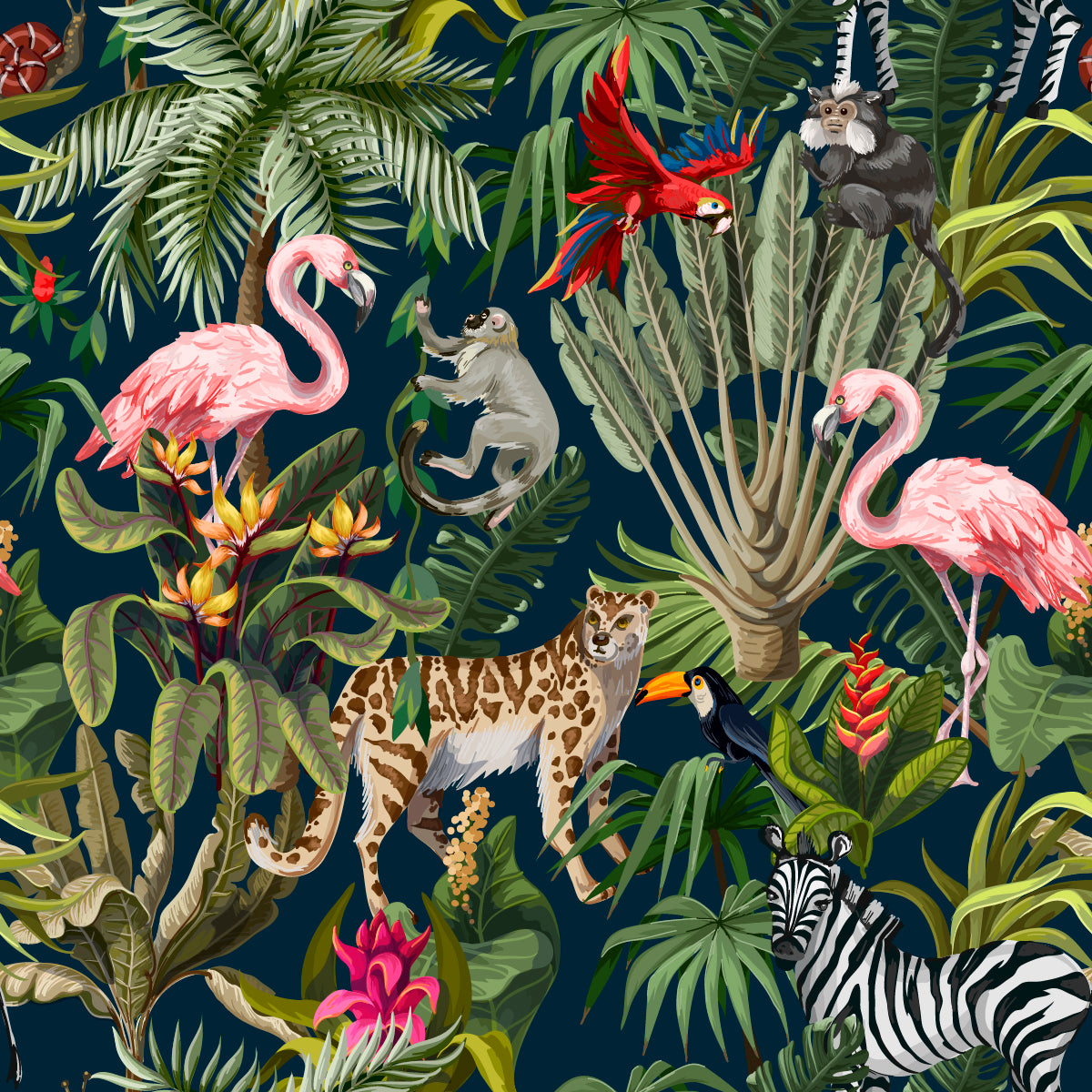 Tropical Paradise Jungle Mural in your room