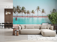Tropical Poolside Wall Mural