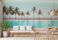 Tropical Poolside Wall Mural