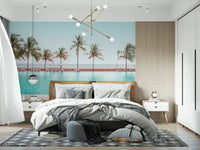 Tropical Poolside Wall Mural