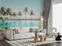 Tropical Poolside Wall Mural