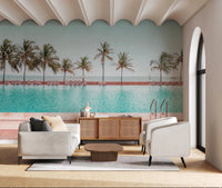 Tropical Poolside Wall Mural