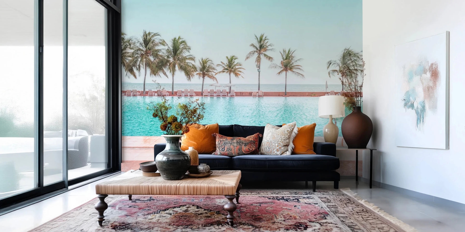Tropical Poolside Wall Mural