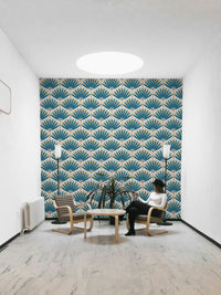 Radiant tropical leaf mural for bold interior décor

